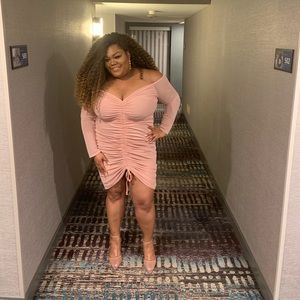 PrettyLittleThing Ruched Drawstring Dress